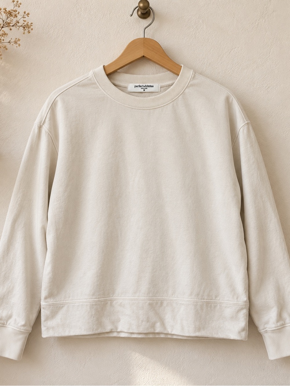 perfectwhitetee Tyler French Terry Sweatshirt Women’s M Natural Beige